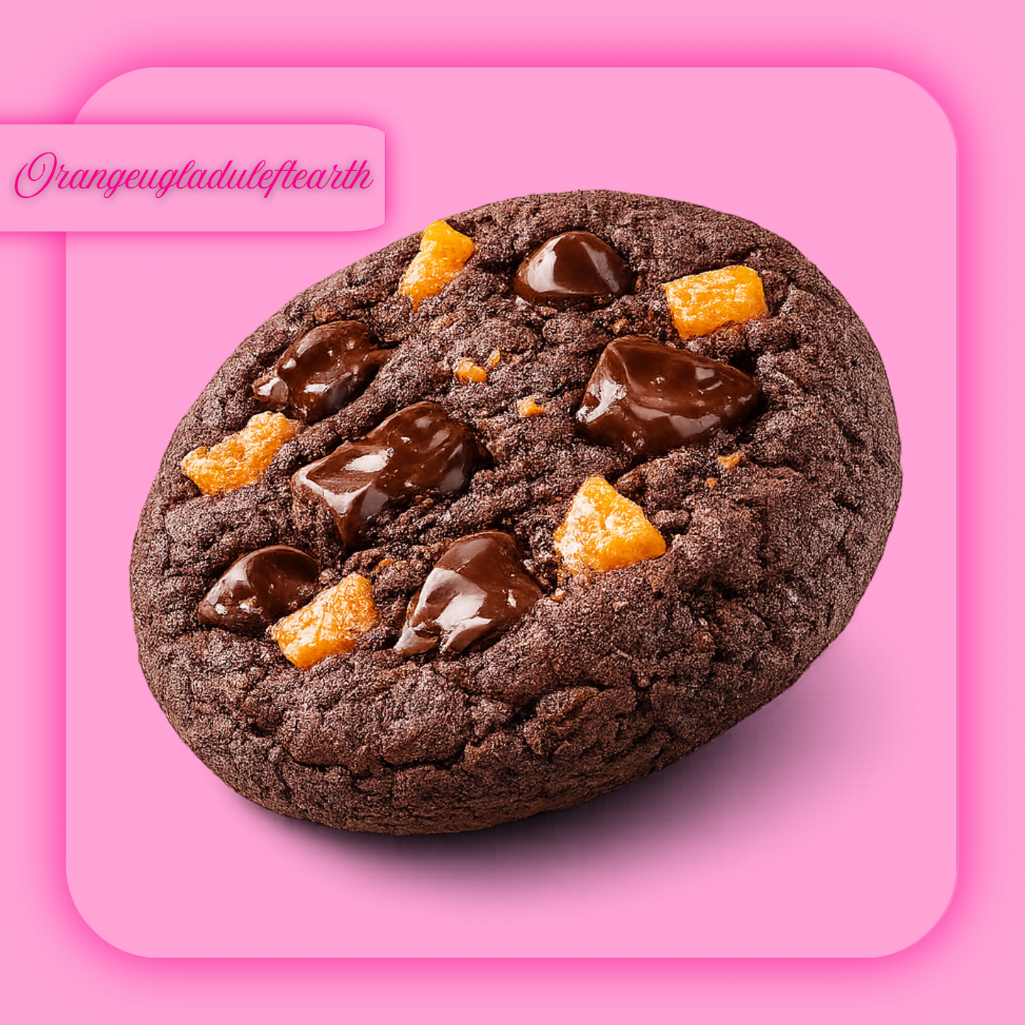 'ORANGEUGLADULEFTEARTH' ORANGE AND DOUBLE CHOCOLATE COOKIE